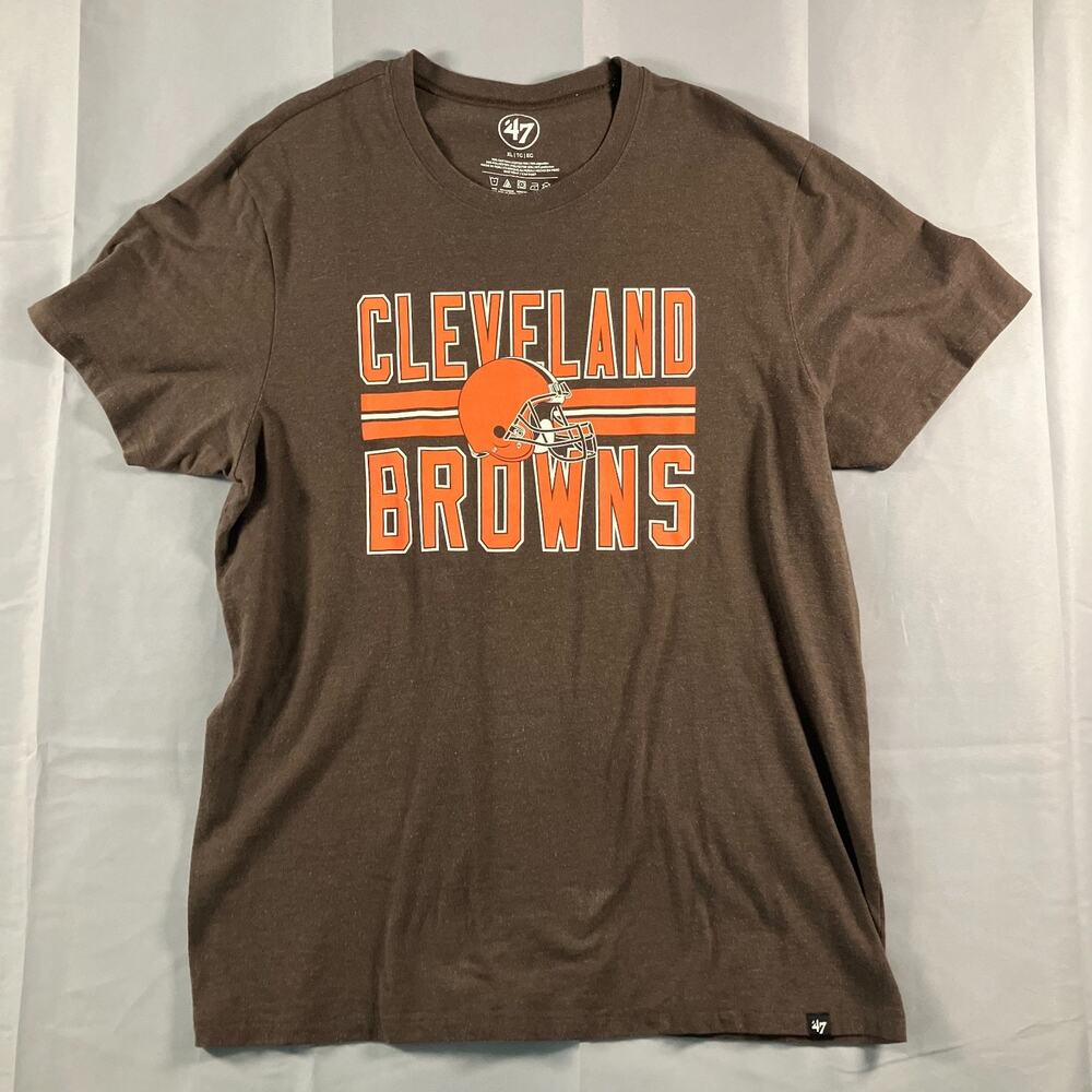 Cleveland Browns T-Shirt Men’s Extra Large Brown NFL Football Graphic ’47‎ Brand
